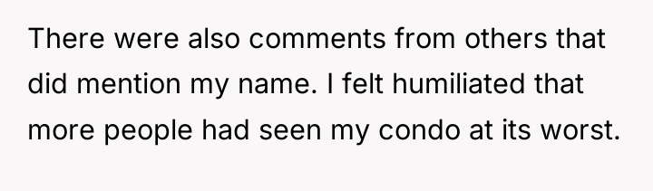 There were also comments from others that did mention my...