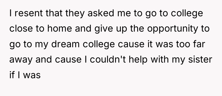 I resent that they asked me to go to college...