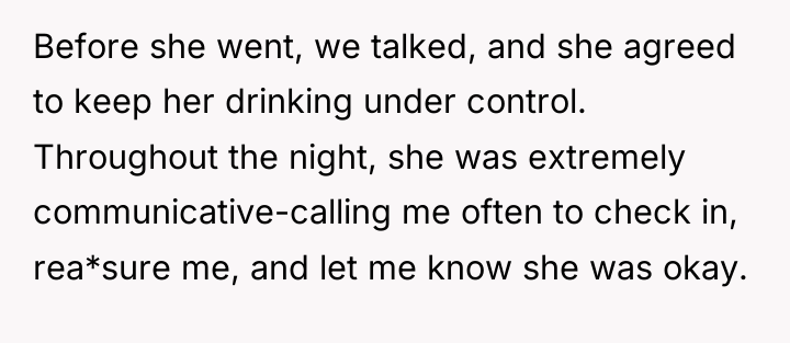 Before she went, we talked, and she agreed to keep...