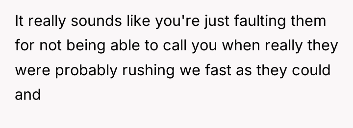 It really sounds like you're just faulting them for not...