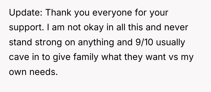 Update: Thank you everyone for your support. I am not...