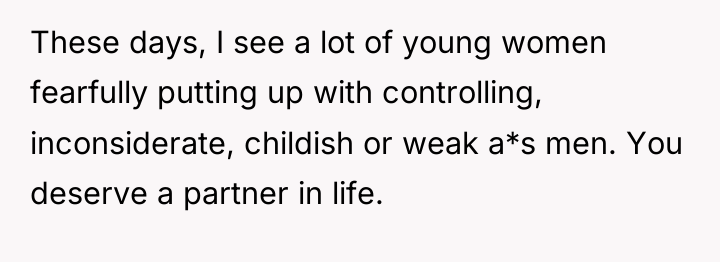 These days, I see a lot of young women fearfully...