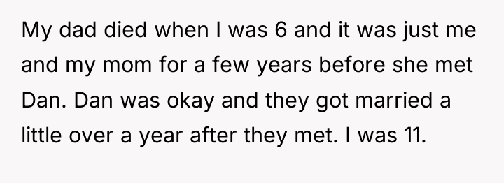 My dad died when I was 6 and it was...