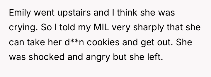 Emily went upstairs and I think she was crying. So...