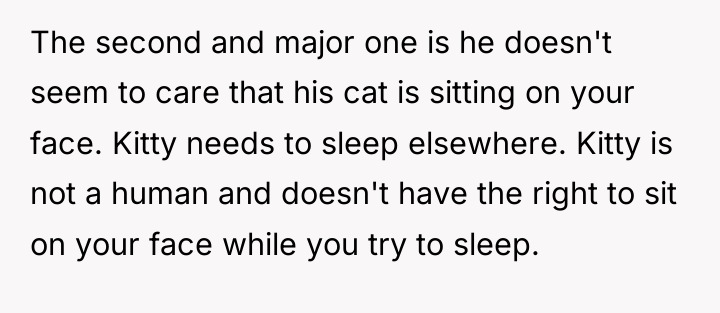 The second and major one is he doesn't seem to...