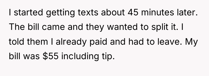I started getting texts about 45 minutes later. The bill...