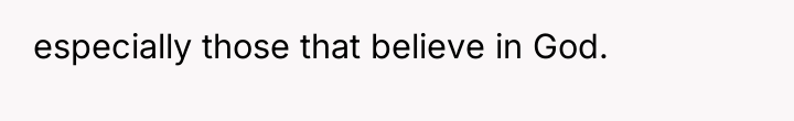 especially those that believe in God.