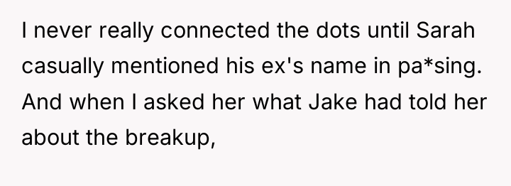 I never really connected the dots until Sarah casually mentioned...
