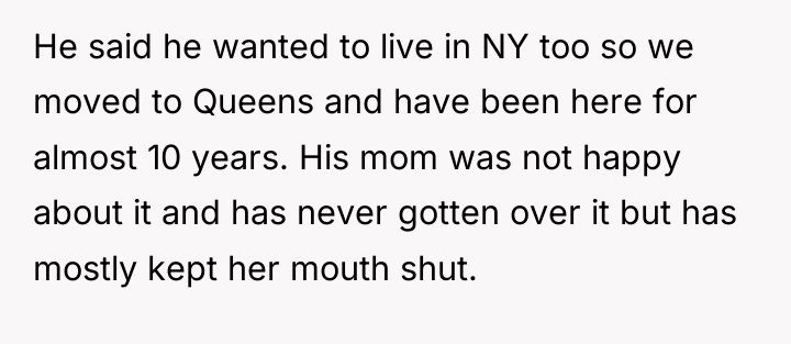 He said he wanted to live in NY too so...