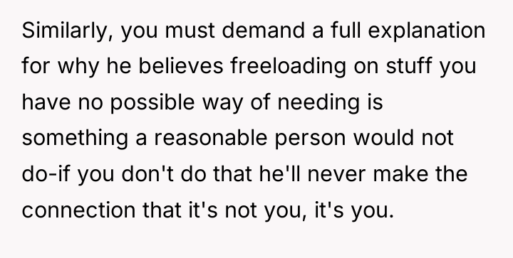 Similarly, you must demand a full explanation for why he...