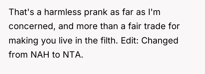 That's a harmless prank as far as I'm concerned, and...