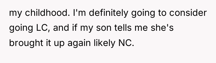 my childhood. I'm definitely going to consider going LC, and...