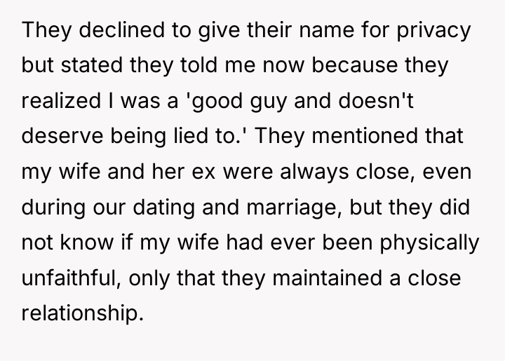 They declined to give their name for privacy but stated...