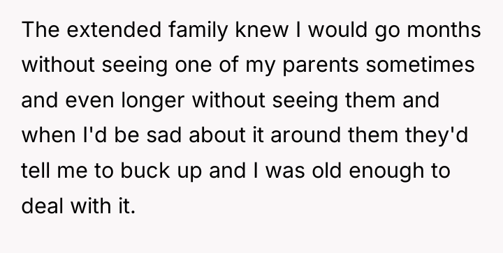 The extended family knew I would go months without seeing...