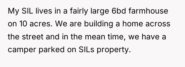 My SIL lives in a fairly large 6bd farmhouse on...