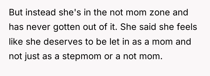 But instead she's in the not mom zone and has...
