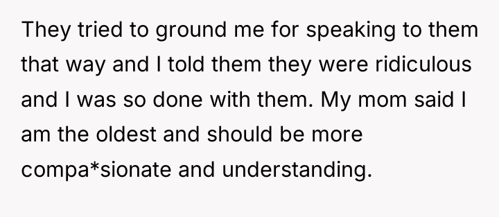 They tried to ground me for speaking to them that...