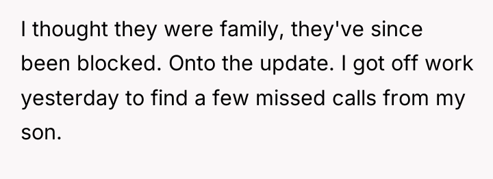 I thought they were family, they've since been blocked. Onto...