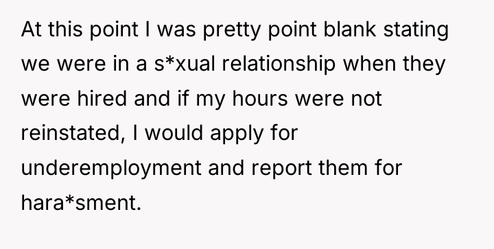 At this point I was pretty point blank stating we...