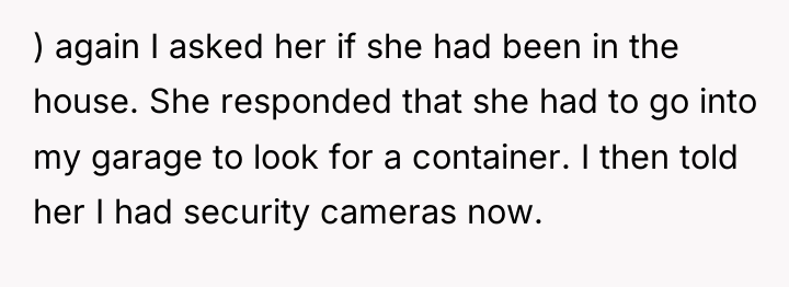 ) again I asked her if she had been in...