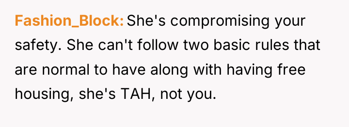 Fashion_Block She's compromising your safety. She can't follow two basic...