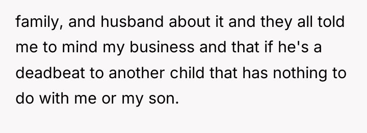 family, and husband about it and they all told me...