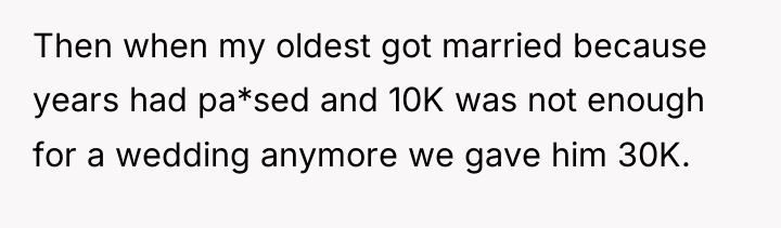 Then when my oldest got married because years had pa*sed...