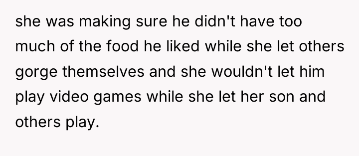she was making sure he didn't have too much of...