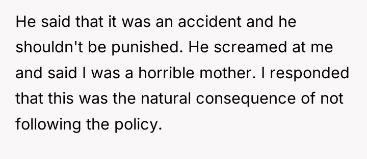 He said that it was an accident and he shouldn't...