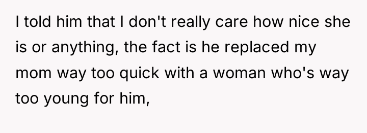 I told him that I don't really care how nice...