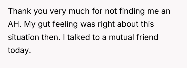 Thank you very much for not finding me an AH....