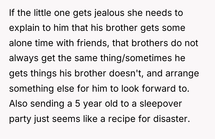 If the little one gets jealous she needs to explain...