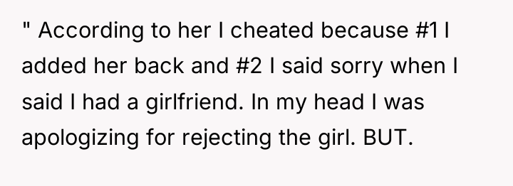 " According to her I cheated because #1 I added...