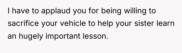 I have to applaud you for being willing to sacrifice...