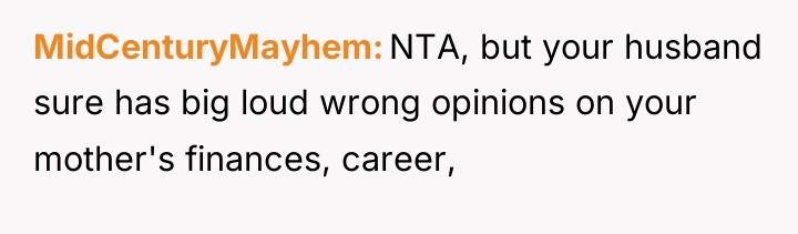 MidCenturyMayhem NTA, but your husband sure has big loud wrong...