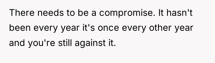There needs to be a compromise. It hasn't been every...