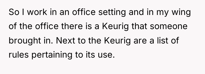 So I work in an office setting and in my...
