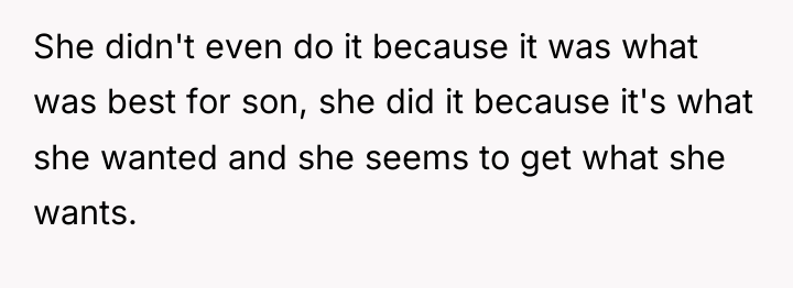 She didn't even do it because it was what was...