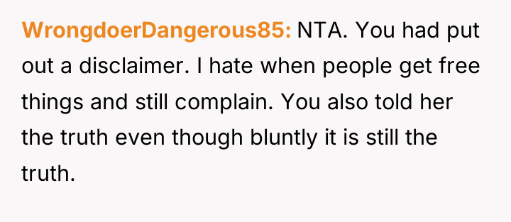 WrongdoerDangerous85 NTA. You had put out a disclaimer. I hate...