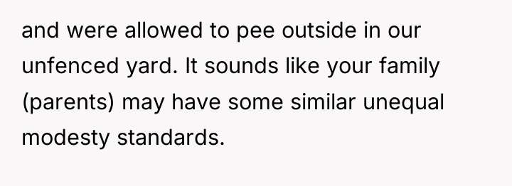 and were allowed to pee outside in our unfenced yard....