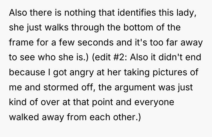 Also there is nothing that identifies this lady, she just...