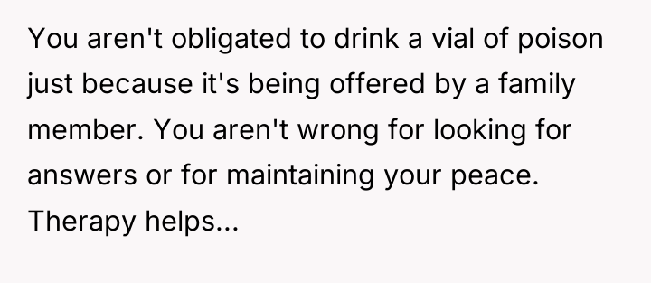 You aren't obligated to drink a vial of poison just...