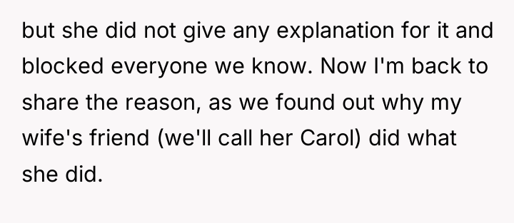 but she did not give any explanation for it and...