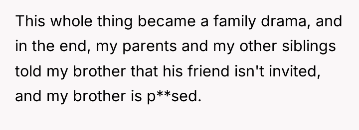 This whole thing became a family drama, and in the...