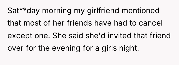 Sat**day morning my girlfriend mentioned that most of her friends...