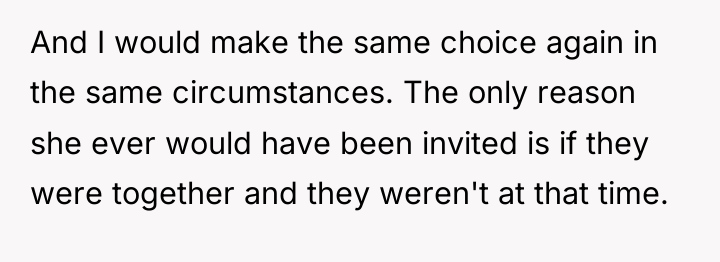 And I would make the same choice again in the...