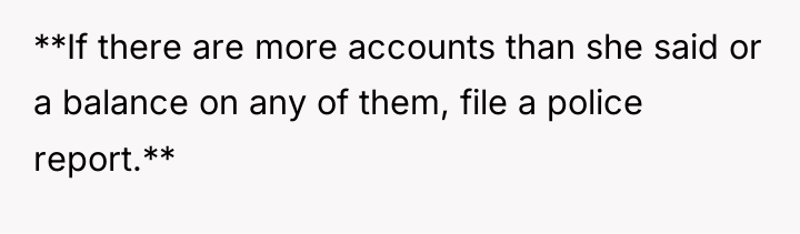**If there are more accounts than she said or a...