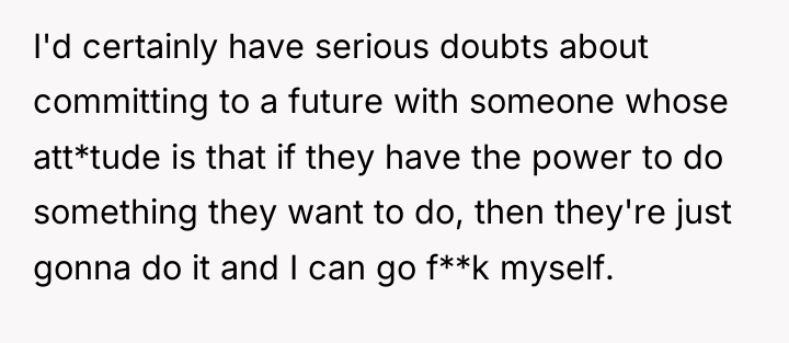 I'd certainly have serious doubts about committing to a future...