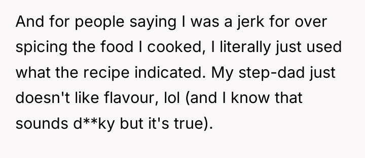 And for people saying I was a jerk for over...