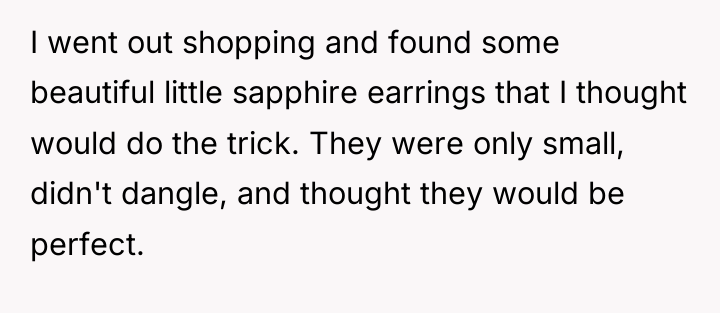I went out shopping and found some beautiful little sapphire...